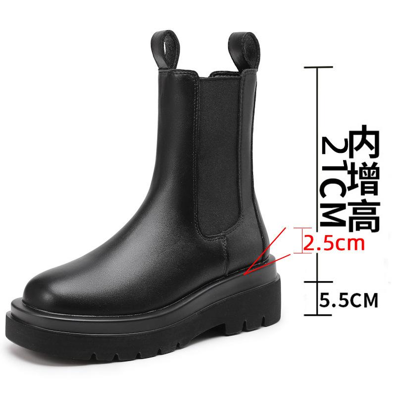 D--Short boots new single boots  shoes platform spring and autumn boots medium boots Chelsea cigarette boots