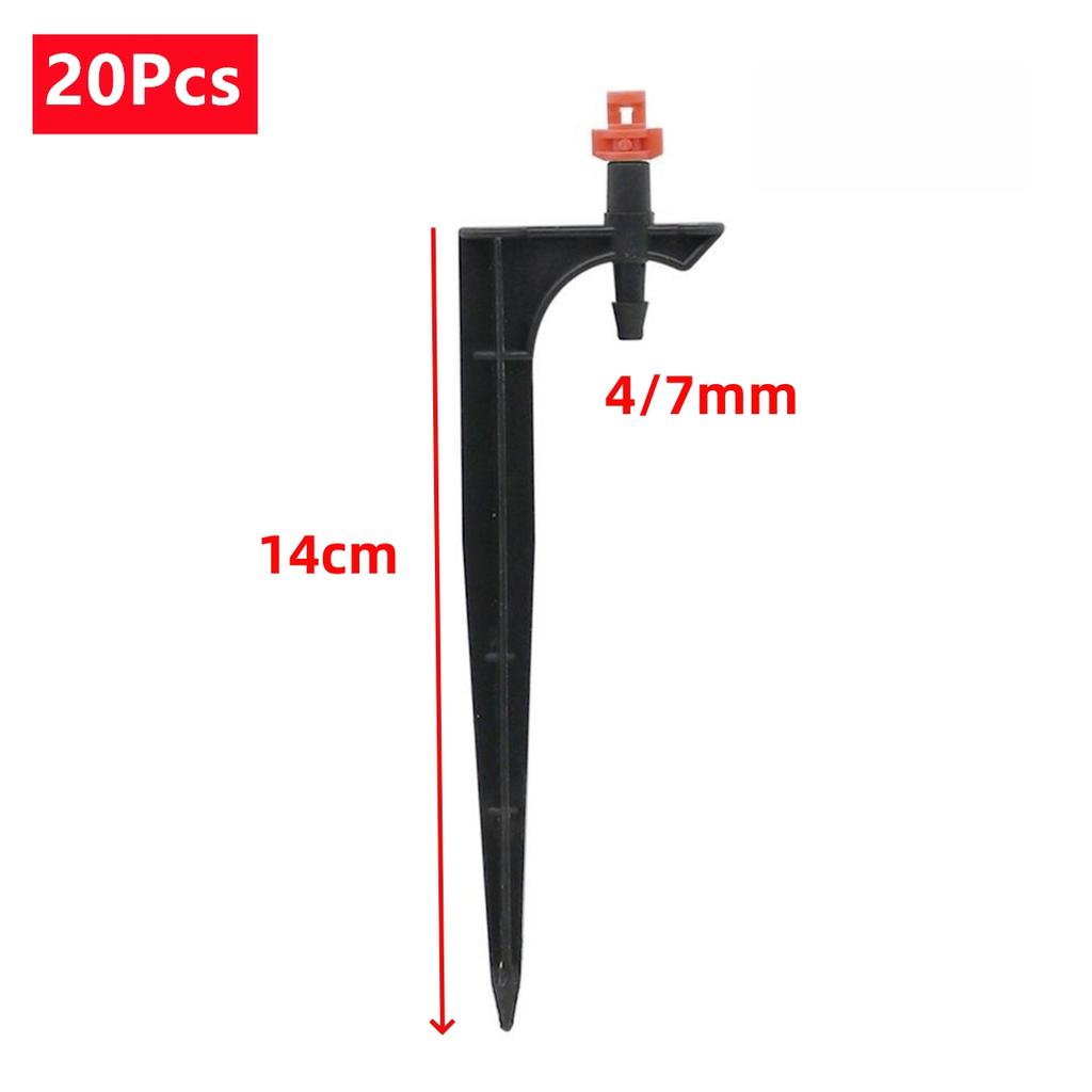 Refraction Nozzle and Spiked Holder Kit 90/180/360 Degree Spraying Head for Garden Lawn Drip Irrigation Micro-Spraying 20/100Pcs