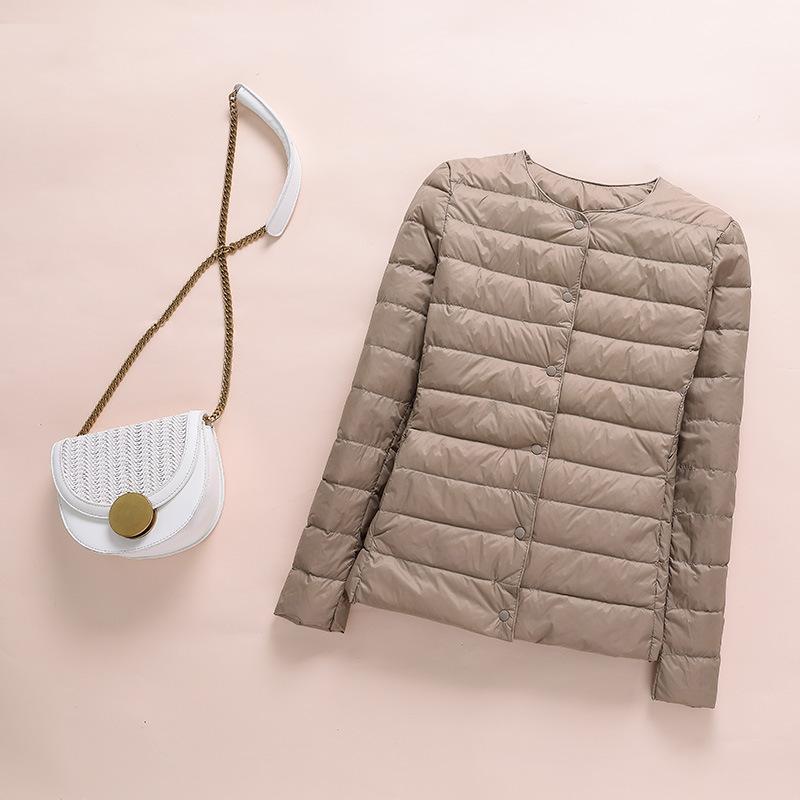 Autumn Winter Warm Women Jacket Fashion Ultra Lightweight Down Cotton Slim Coat Solid Matt Fabric Windbreaker Parkas