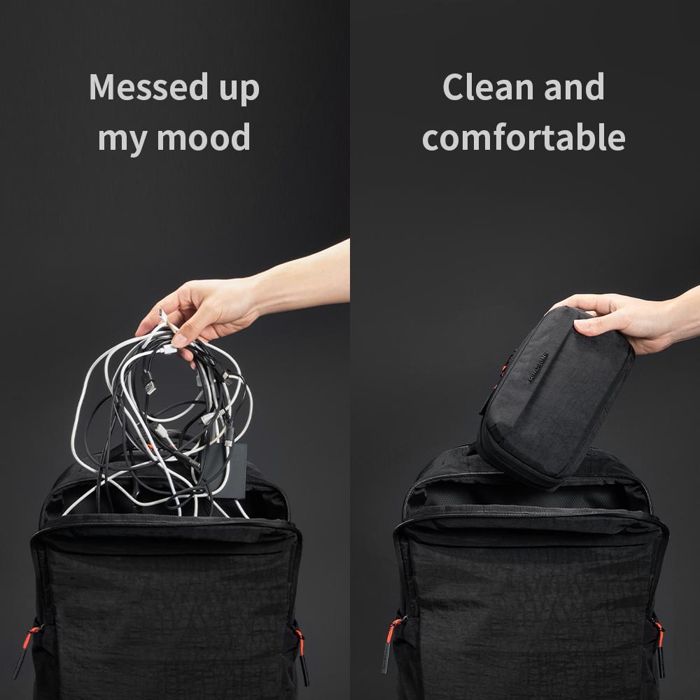 Kingsons Men Women Electronics Tech Pouch Digital Accessories For Passport Travel Business 420D Nylon Waterproof Minimalist