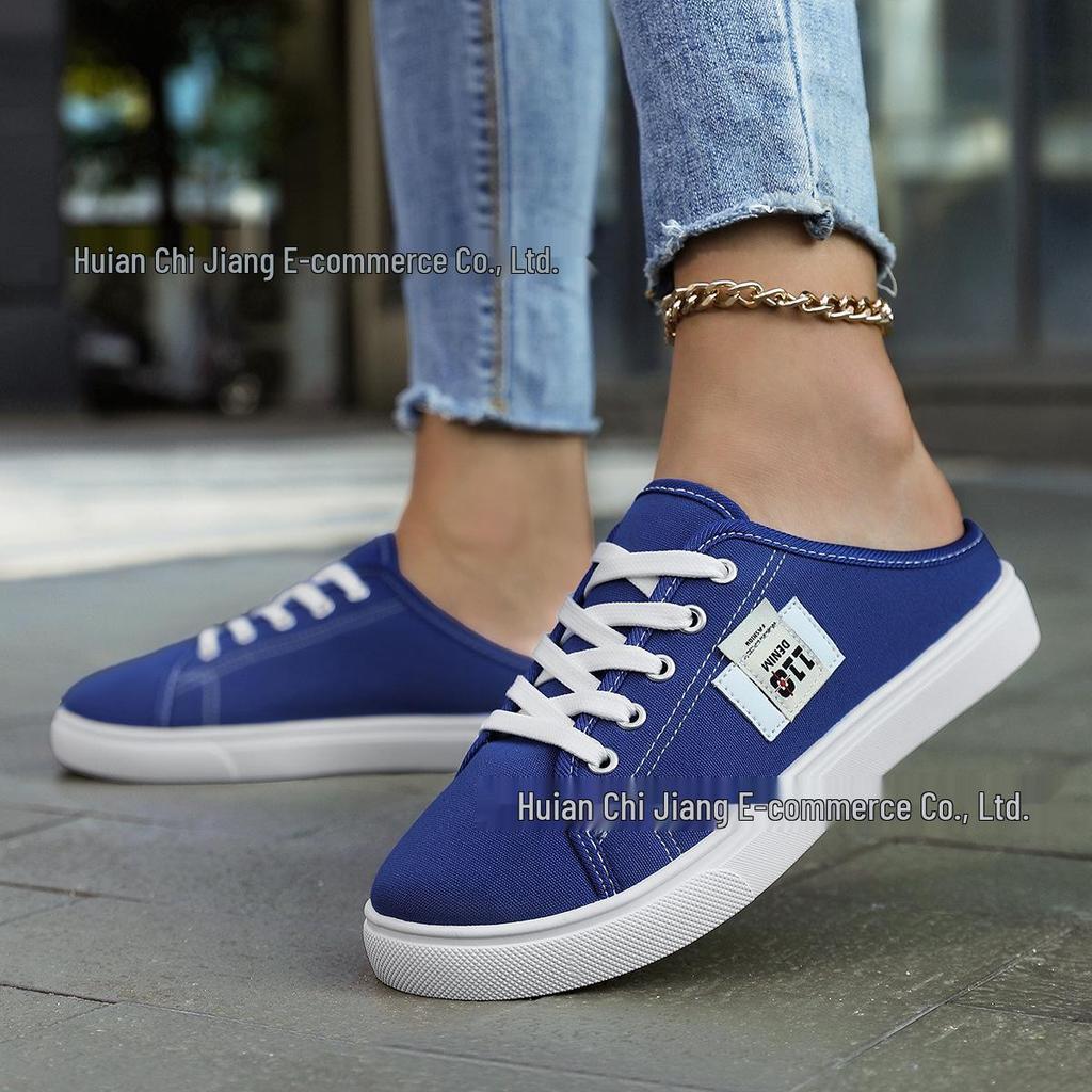 Spot Canvas Slip-On Spring White Flat Shoes