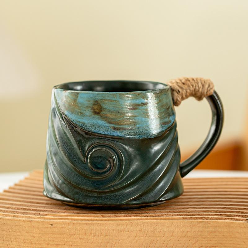 Vintage Glaze Coffee Mug Creative Stoneware Cup for Home Office Breakfast Tea Cup