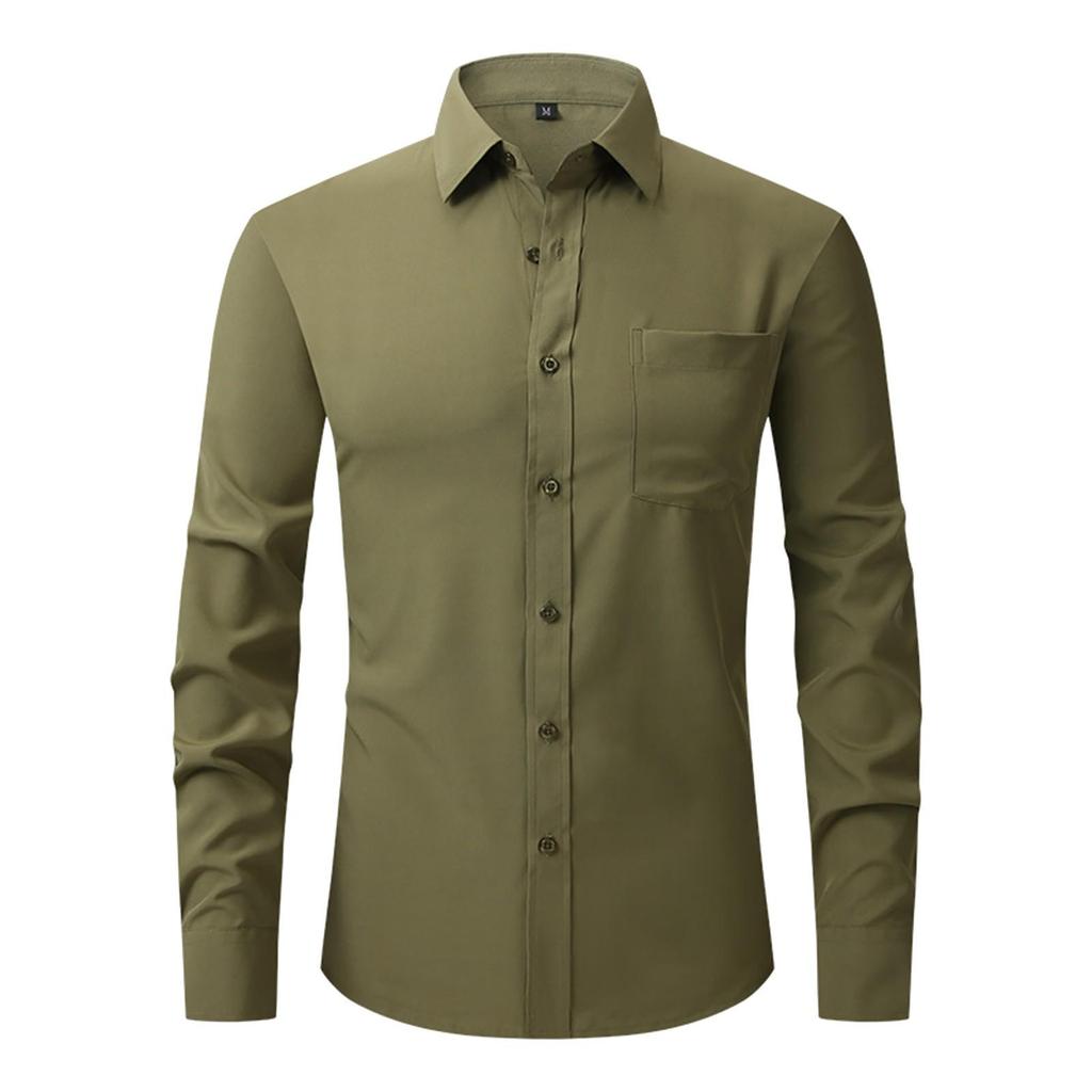Vierseitiges Stretch-Hemd für Herren, Business-Casual-Langarmshirt