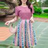 ZANZEA Women Casual Round Neck Short Sleeve Print Patchwork Dress