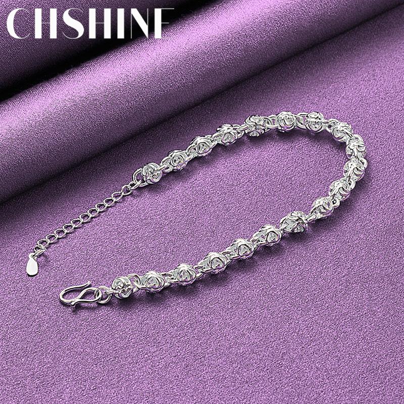 Bracelet Chaîne Géométrique CHSHINE Argent Sterling 925 Pour Femmes Bijoux de Charme de Mode de Haute Qualité