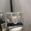 2025PVC transparent and simple summer new fashion commuter Korean version large capacity tote underarm shoulder bag