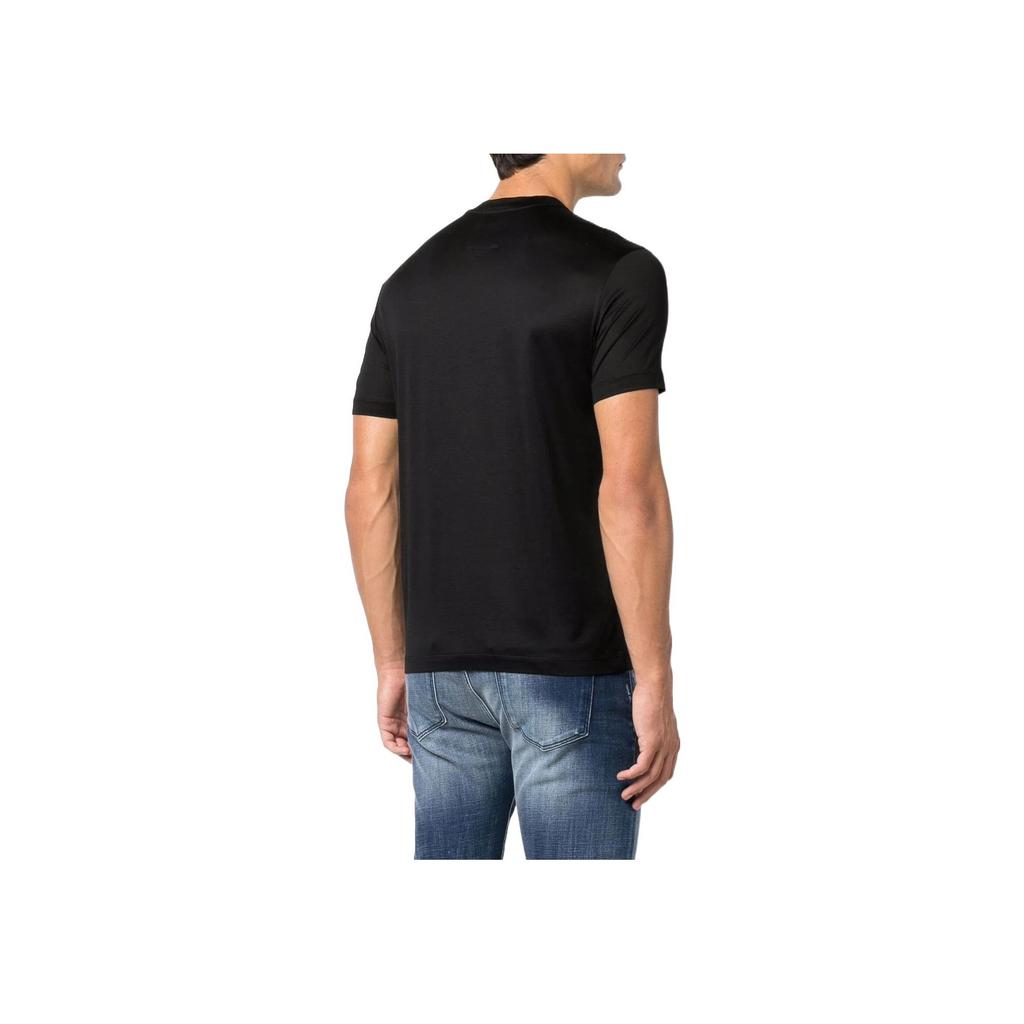 Emporio Armani SS22 Letter Print Pullover Round Neck Short Sleeve T-Shirt Men Tops Black 8N1TD81JUVZ0999