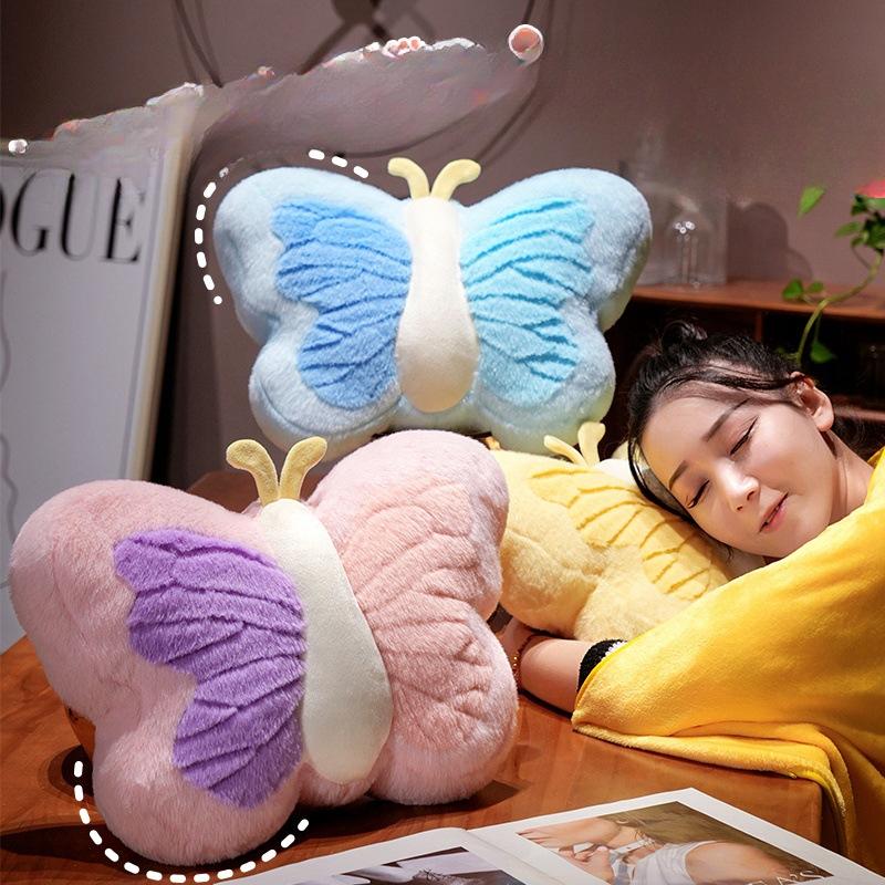 Cute Girl Butterfly Pillow Cute Butterfly Pillow Bedside Cushion Fleece Toy Original Home Beauty Student Gift
