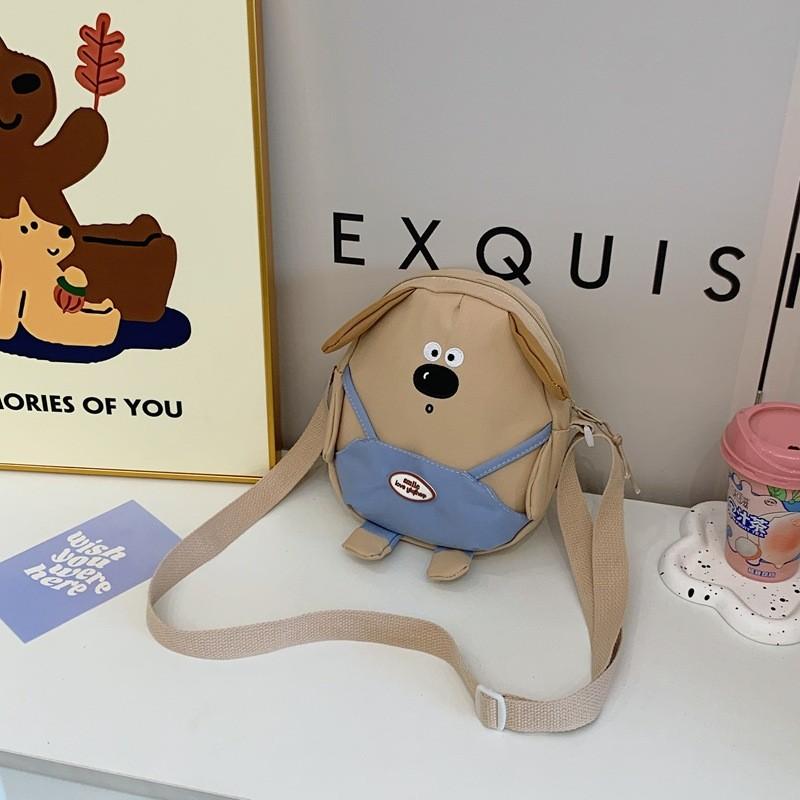 Cartoon Capybara Kids Crossbody Bag Lightweight Nylon Backpack For Kindergarten Daily Use