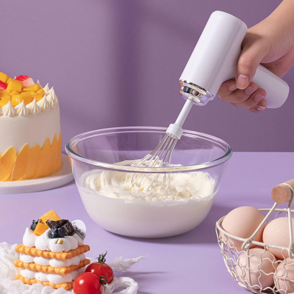 Easy To Clean Handheld Wireless Electric Egg Beater Rechargeable 3 Speed Cream Whipper Replaceable Whisk Head Cream Whisk Cake