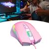 Wired Mouse Pink Ergonomic Design RGB Backlit Motion Detection 5.9ft Cable Gaming Mouse for Gaming Office Study