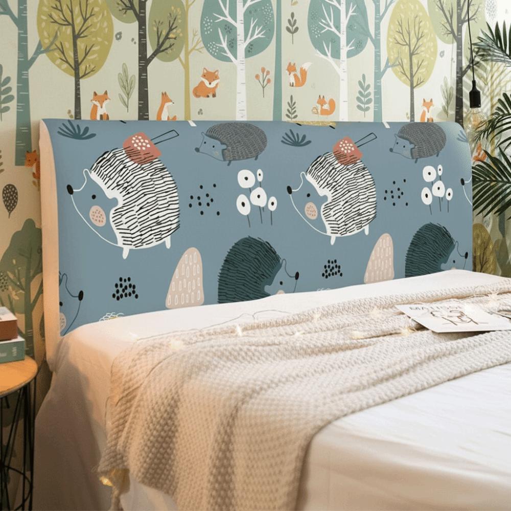 Cartoon Elastic Bedhead Cover Thicken Print Design Bed Head Slipcover Non-slip Washable Headboard Cover Bedroom