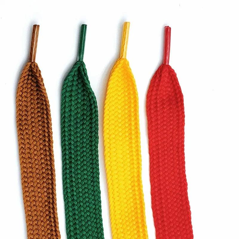 2CM Wide Fat Shoe Laces for Sneakers Fashion Colorfast Replacement Laces for Van Campus Shoes Classic Cotton Rope Flat Laces