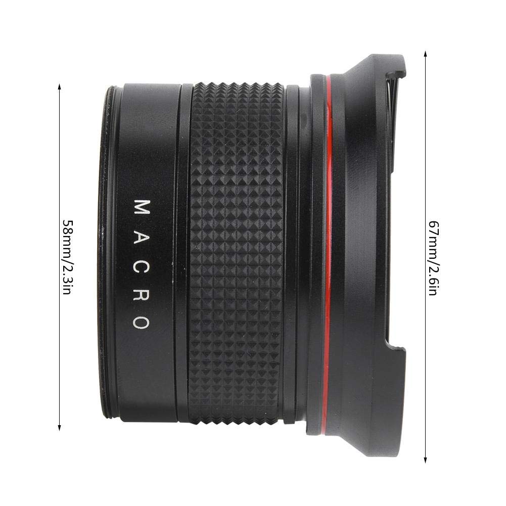 Hakeeta 58mm 0,35X Fish-Eye-Objektiv, Super-Weitwinkelobjektiv für digitale Spiegelreflexkameras, Schwarz