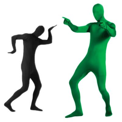 Zelená obrazovka, oblek, mizející kůže, kombinéza, fotografické pozadí, chroma klíčování, neviditelný efekt, pohodlný oblek, foto a video pozadí