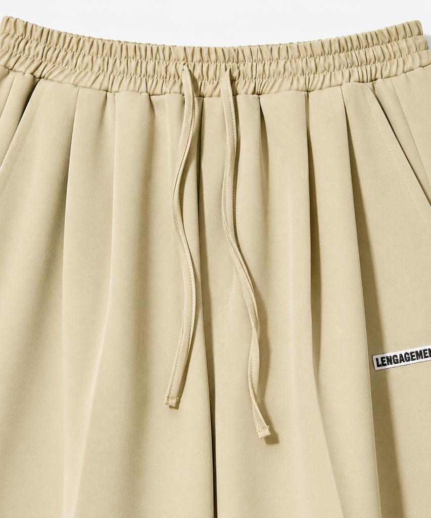 LENGAGEMENT Two-Tuck Wide Banded Slacks [Oil Green]
