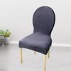 European Round Back Chair Cover Seat Dining Table And Chair Solid Color Simple Sitting Surface Universal Elastic Stool For All Seasons