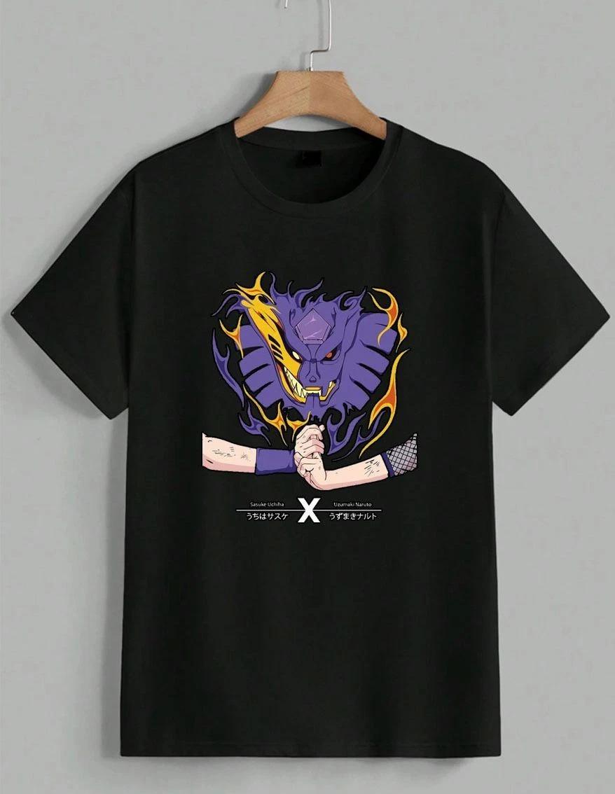 Naruto Shippuden Sasuke Uchiha & Naruto Uzumaki Kurama Susanoo T-Shirt Unisex XL