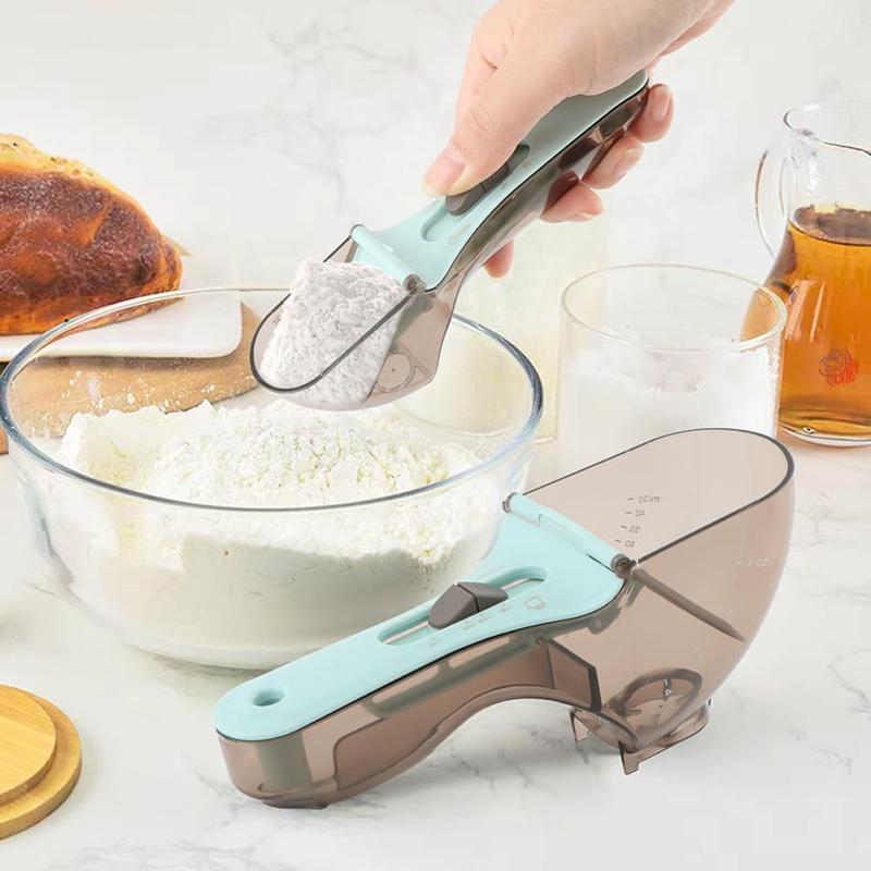 Adjustable Measuring Cup and Measuring Spoon Measuring Cup with Handle Measuring Spoon For Dry and Liquid Baking Kitchen Tool