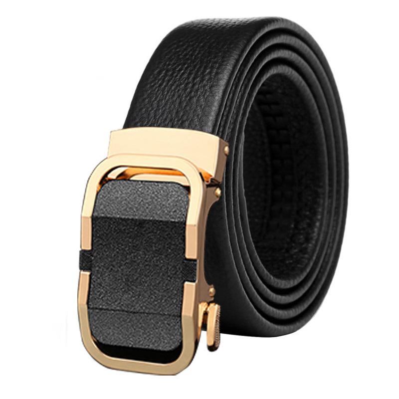 First Layer Cowhide Automatic Buckle for Men's New Belt Casual Business Simple and Versatile Middle Aged and Young Trousers Belt for Men