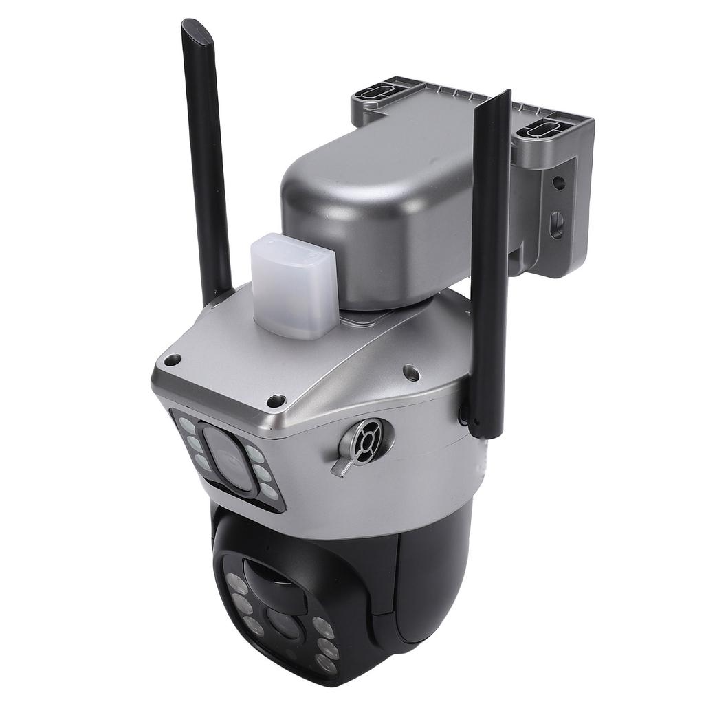 4G Security Camera with Solar Panel Dual Lens 4MP HD Motion Detection Water Proof Wireless PTZ Security Camera for