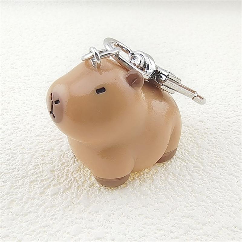 Lovely Capybara Keychain Adorable Cartoon Designed Key Holder Hanging Ornament for Bag Charm or Car Decoration