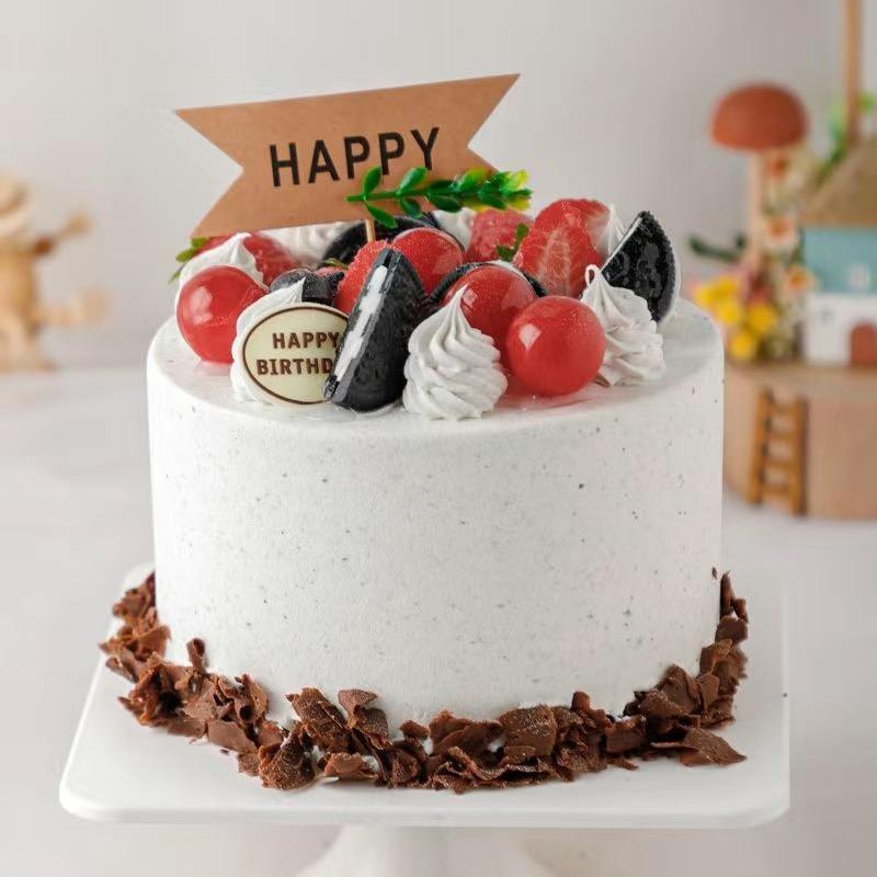 Cute Fruit Simulation Cake Model Ornaments Shop Showcase Cake Sample Display Birthday Wedding Cake Mold Decoration Shooting Prop