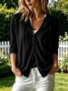 Women S Casual Loose Hooded Solid Color Long Sleeve Button Cardigan