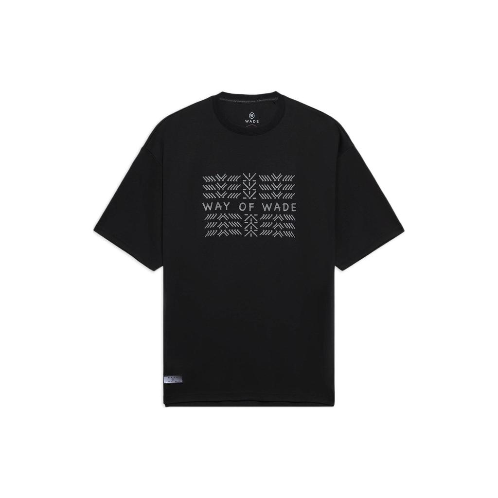 Li-Ning Wade Series Alphabet Print Logo Crew Neck T-Shirt Unisex Tops Black AHSS431-1