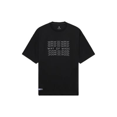 Wade Series Alphabet Druck Logo Rundhals T-Shirt Unisex Oberteile Schwarz AHSS431-1