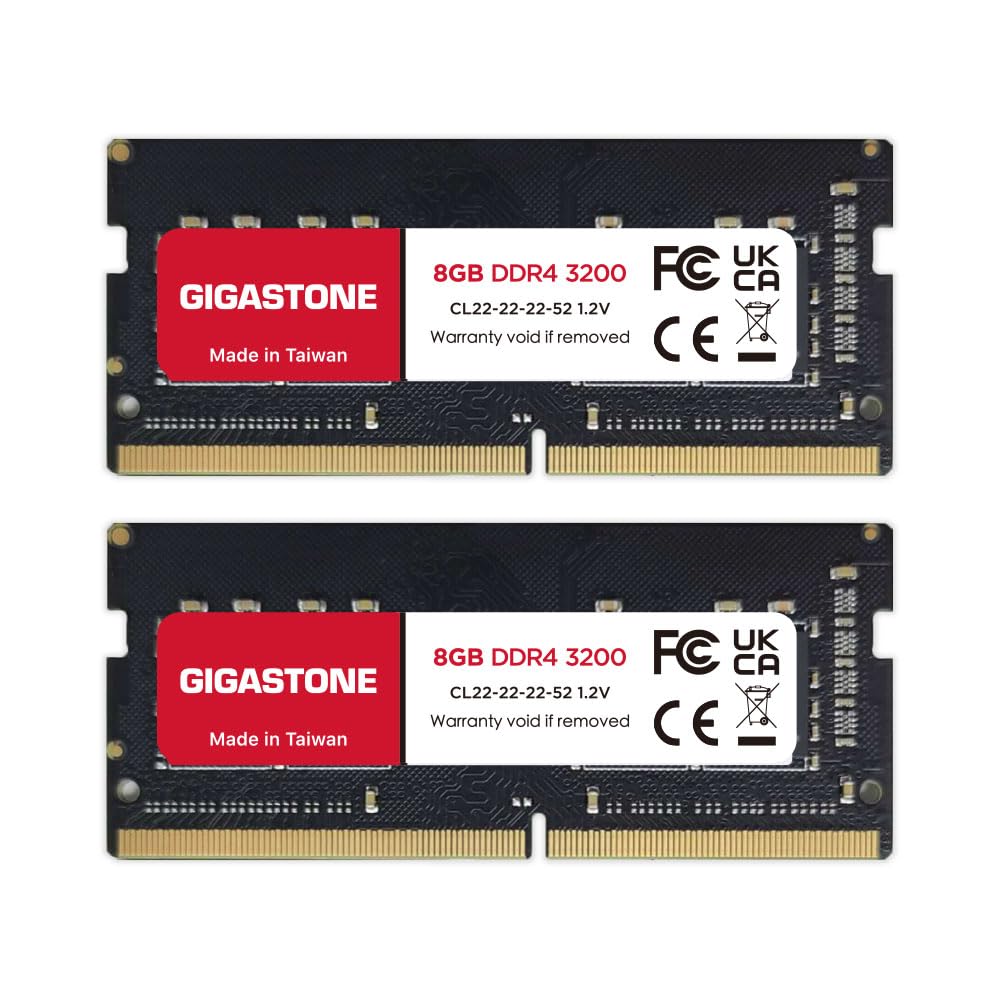 

for Laptops GIGASTONE 8GB x 2 DDR4 3200MHz or CL22 SODIMM Unbuffered Laptop Memory Module Upgrade [Memory DDR4] (16GB Kit) (2933MHz 2666MHz) PC4-25600