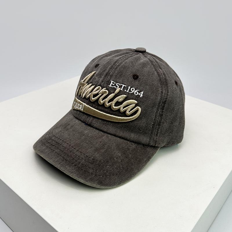 Personal Letter Embroidery Baseball Hats Breathable New Unisex Sunshade American Retro Peaked Caps Distress Versatile Street ins
