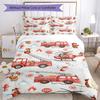 3pcs Fire Truck Bedding Set Duvet Cover Closure Includes 1 Duvet Cover & 2 Pillowcases, Soft and Comfortable for All Seasons.