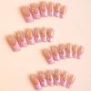 24PCS Fake Nails French Pink Tips Artificial Nail Tips Press On Nails Sweet Long Artificial Nails for DIY Nail Art Decoration