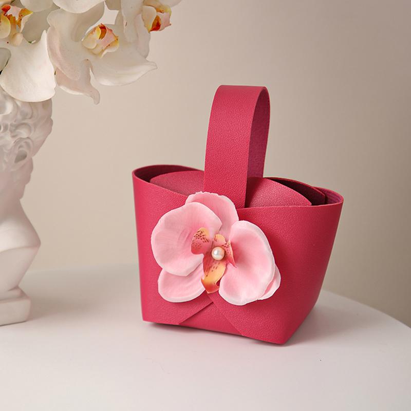 

1шт коробка для сопровождения собранная сумка для конфет свадебный подарок ручная свадебная коробка конфет с цветком креативная разноцветная 9 x 6 x 16cm