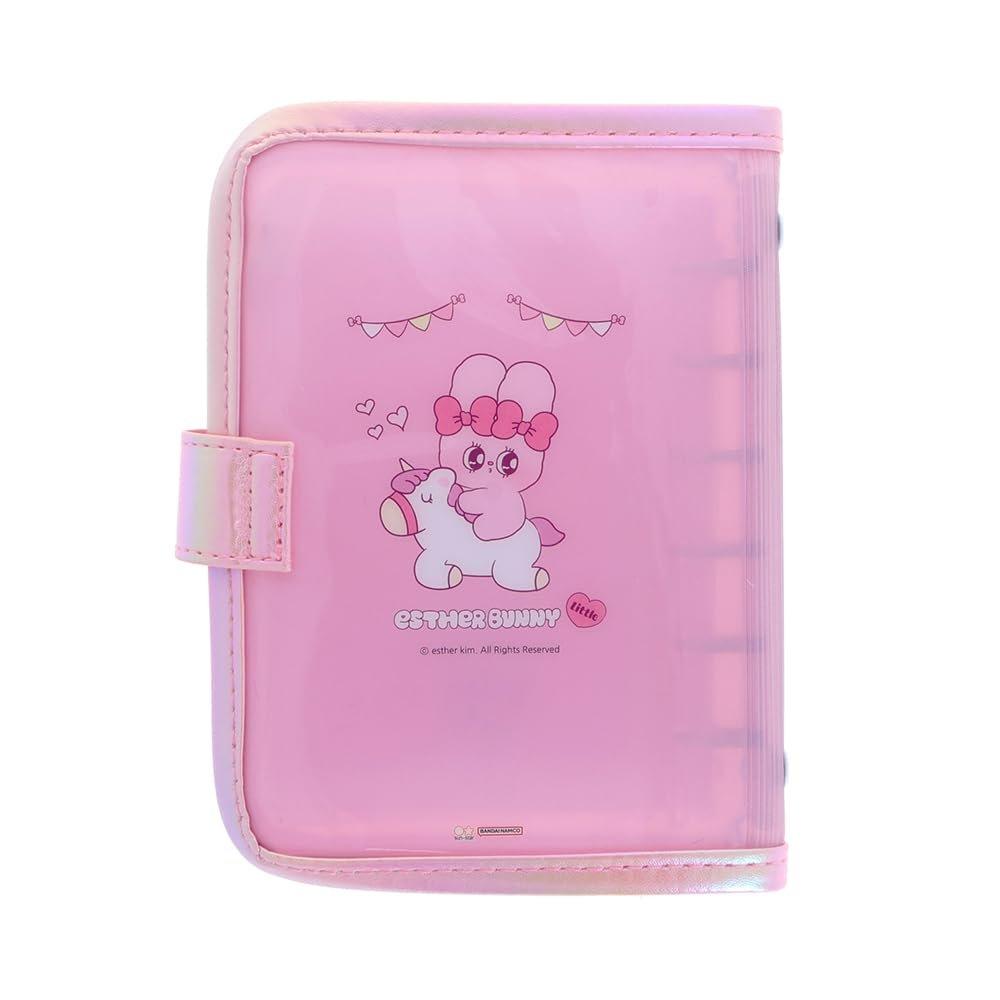 Sun-Star Stationery Esther Bunny Sticker Binder Pink S8821666 Cute Character Sticker Book Organizer with Clear PVC Cover