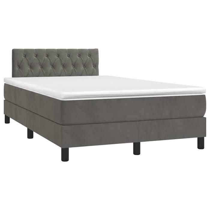 Maison Exclusive - Lattenrost-Bettgestell mit LED-Matratze Dunkelgrau 120x190 cm
