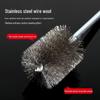 Industrial Rust Removal and Polishing Brush with Handle - Stainless Steel and Copper Wire for Inner Hole Sanding