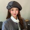 2025 Large Bow Beret for Women: Summer/Autumn Painter Style for Larger Head, Slim Face Effect