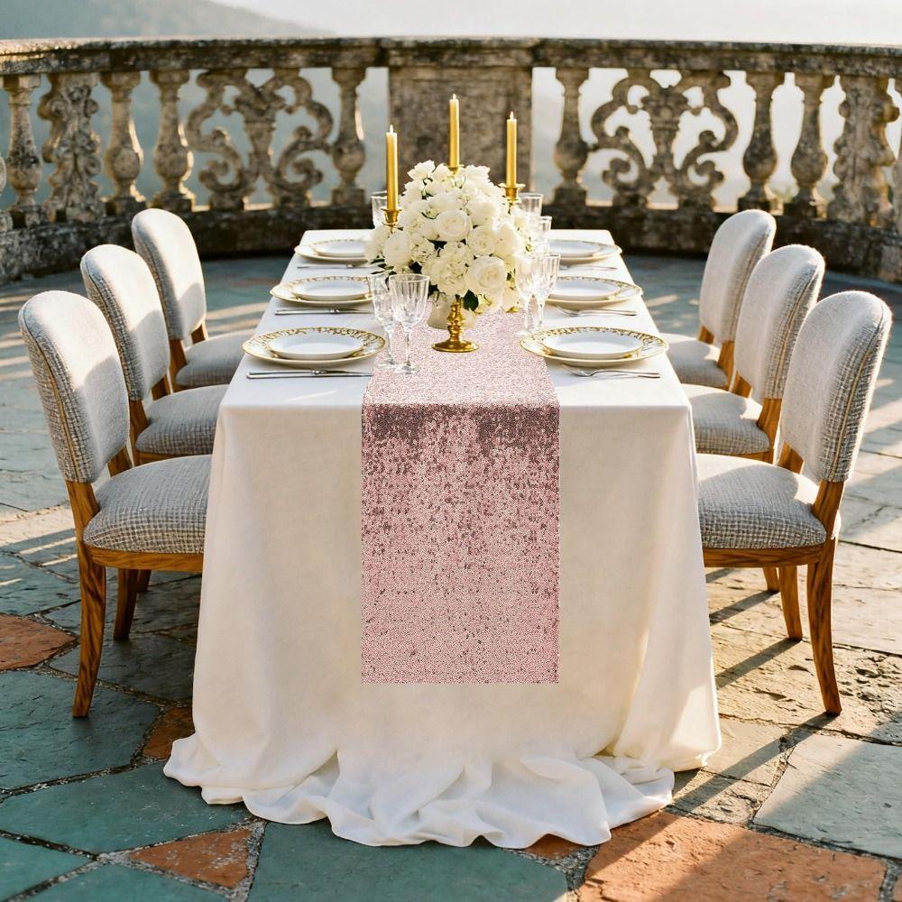 New Sparkling Sequin Table Runners 30*180cm Glitter Finish Glitter Table Runner Table Decor Birthday Party