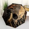 1pc Skull Leaves Fashionable Automatic Opening/Closing Folding Umbrella with 8 Bones, Windproof Portable, Daily Use82