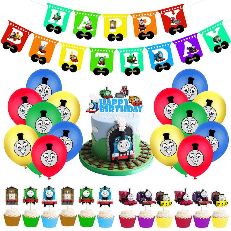 Children Kids Thomas Birthday Party Supplies Decor Balloon Banner Cupcake Topper