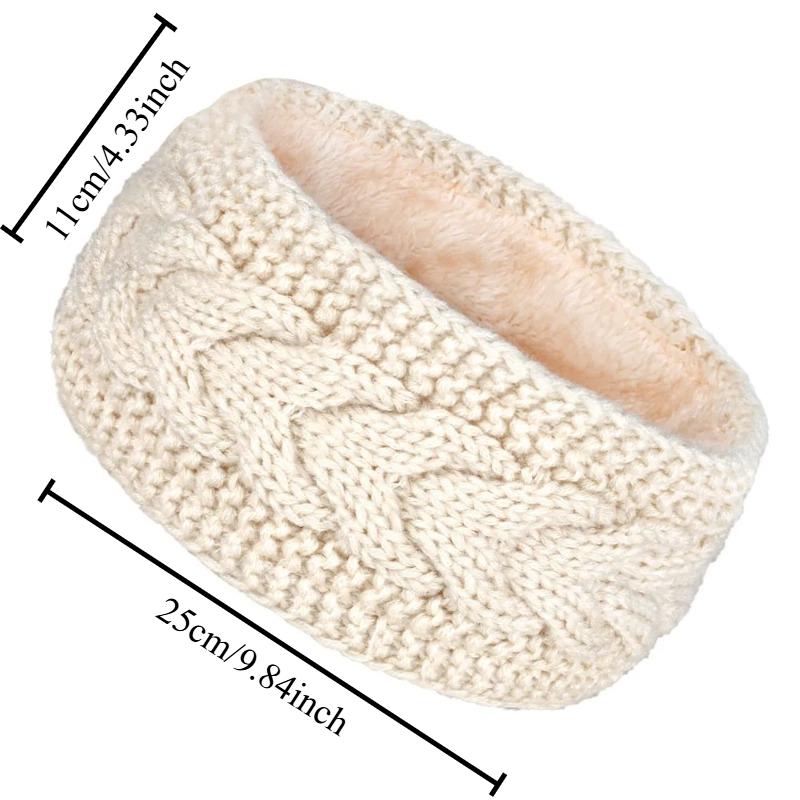 

1Pcs Winter Knitted Windproof Headband Warm Inner Layer Headwear for Women Atmosphere Sports Twist Hair Accessories белый