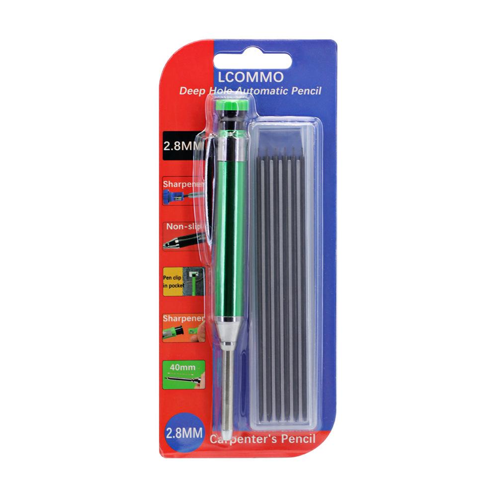 2.8mm Professional Metal Long Head Woodworking Mechanical Pencil or Lead Refills, for Carpenter Marking Engineering Drawing Tool