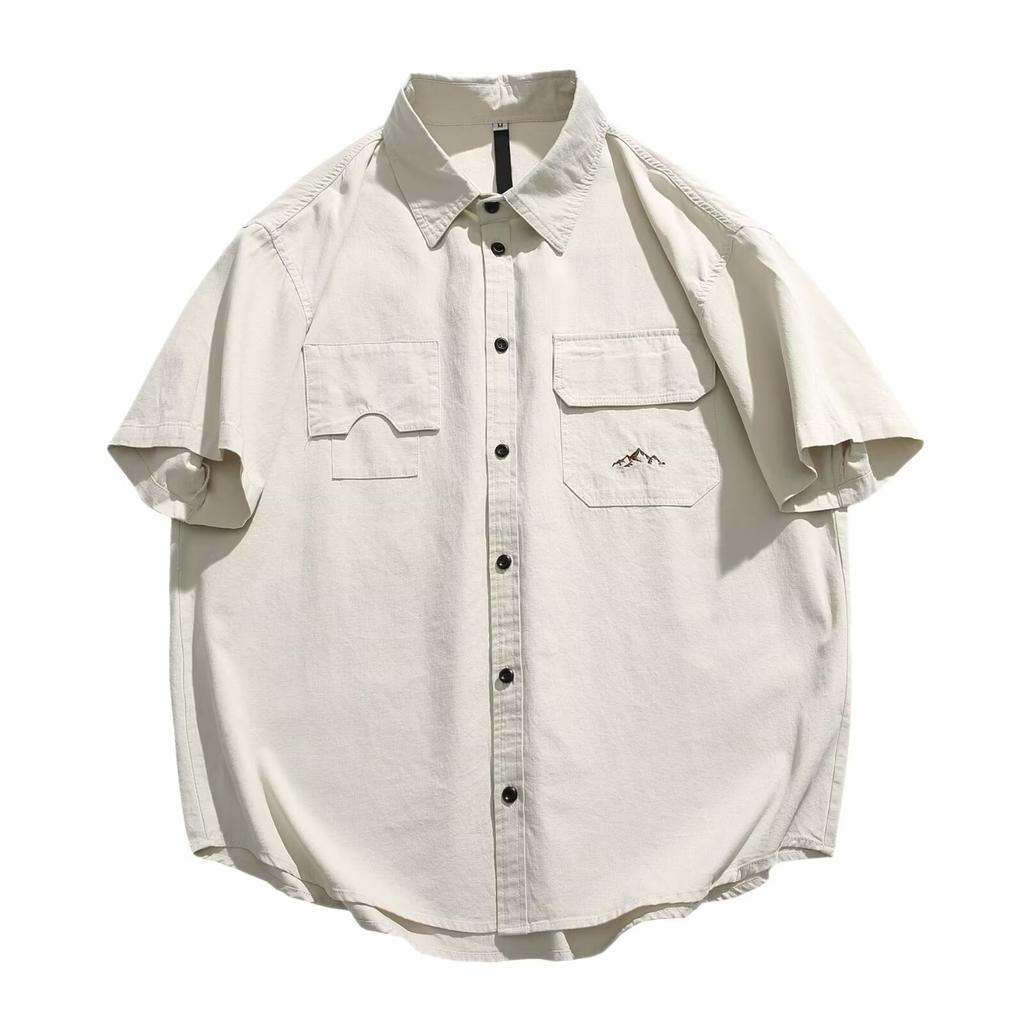 Summer Three Quarter Sleeved Short Sleeved Shirt For Students, Loose And Niche Design, Fun New Men'S Top For Outdoor Wear