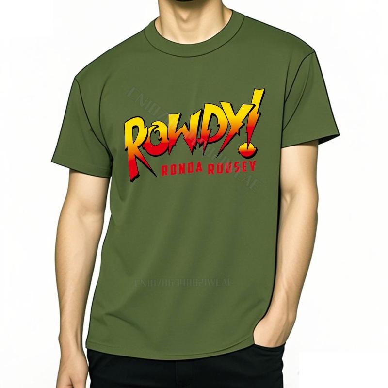 Cotton Essential Teeshirts New Arrived Cotton Soft Cotton Teeshirt Top Tees Travel Unisexs Tshirt Rowdy Ronda Rousey Logo
