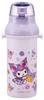 Skater Direct Drinking Water Dishwasher Made In Sanrio Kuromi Fancy Snacks Children's Bottle, Plastic, 480ml, One-Push Opening, Safe, Japan, & Sweets,