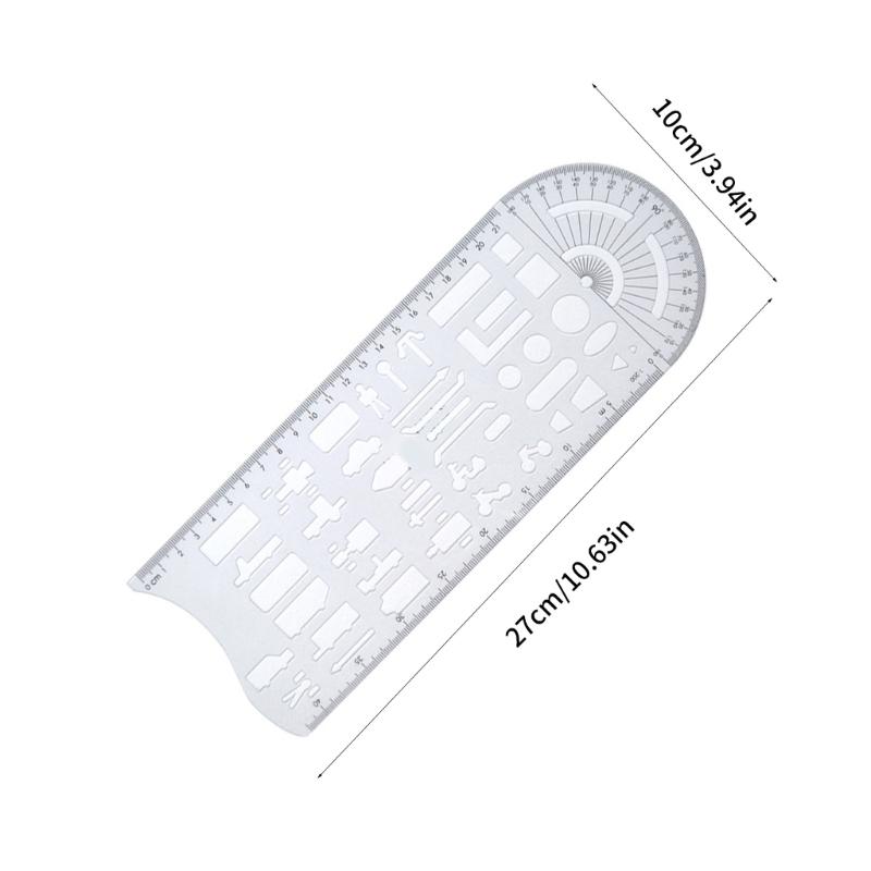 Profesionální šablona symbolu nehody Rýsovací pravítko Geometrická šablona Geometrické kreslicí šablony Průhledné měřicí pravítko