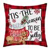 New Christmas Short Plush Pillow Cover Peach Skin Digital Printing Cushion Cover Christmas Snowman Pattern