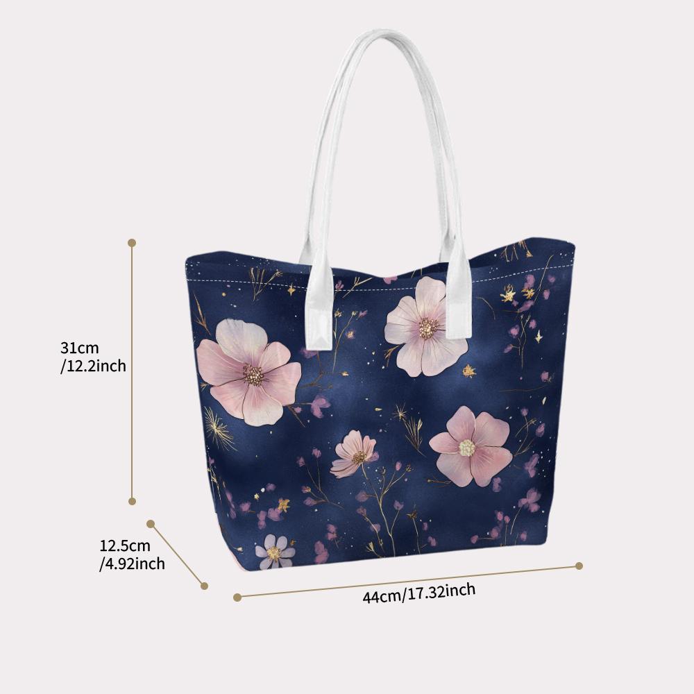 Elegant Floral Tote Bag Stylish Women's Daily Casual Handbag For Shopping Commute Travel